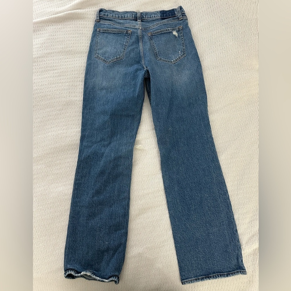 Abercrombie 90’s Baggy Low Rise Jeans in Dark Destroy Wash Size 27/4R - Picture 9 of 10